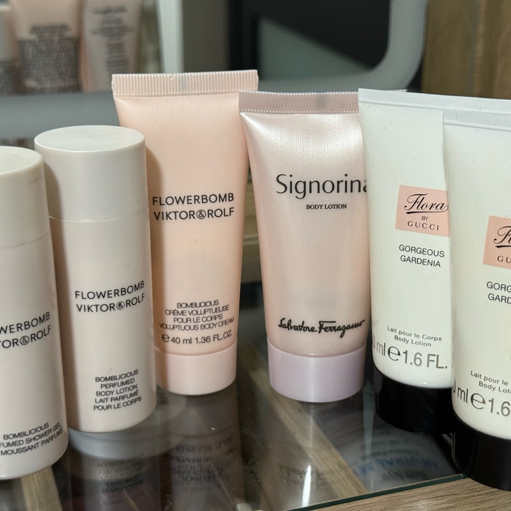 Viktor & Rolf, Gucci, & Salvatore Ferragamo Body Lotions & one shower gel